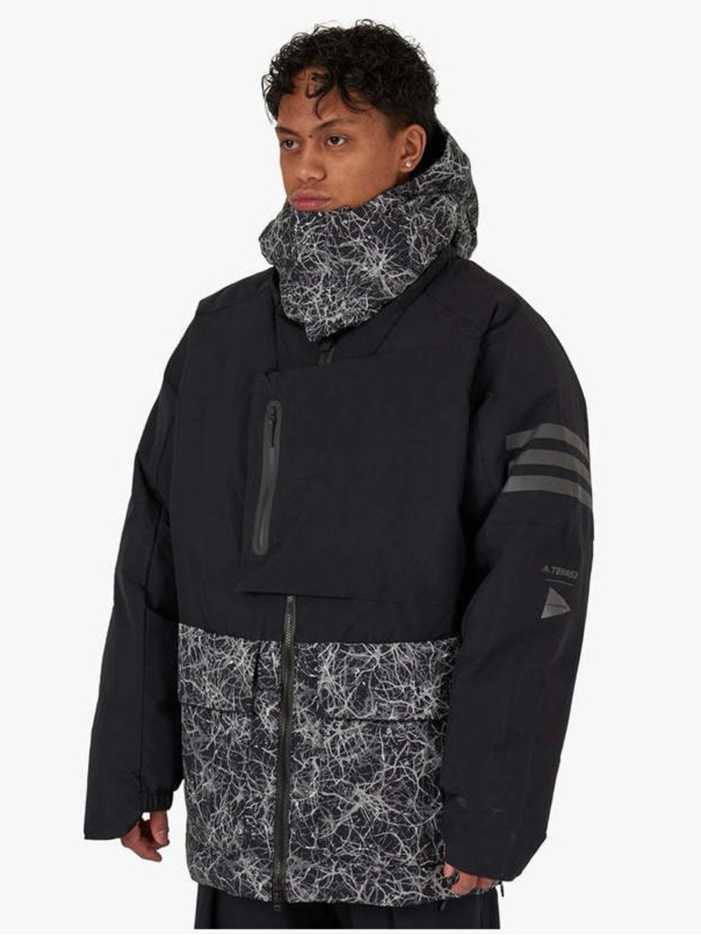 adidas Black Patterned Ski Jacket TERREX